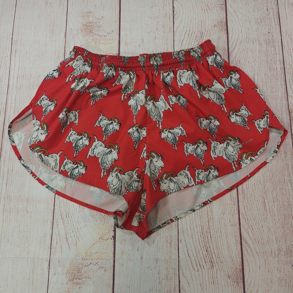 Men's BOA Printed 1" Elite Split Goat Print Running Shorts sz L